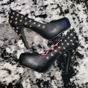Abbey Dawn Studded Skull Heels